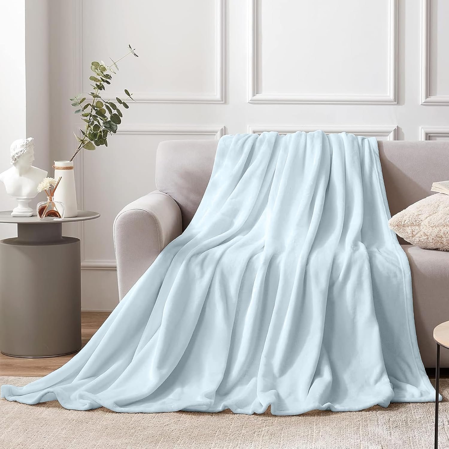 Pet Blanket - Lightweight Breathable Warm Cozy Soft Throw Blanket - Ice Water Blue - 30x40 Inches - Image 2