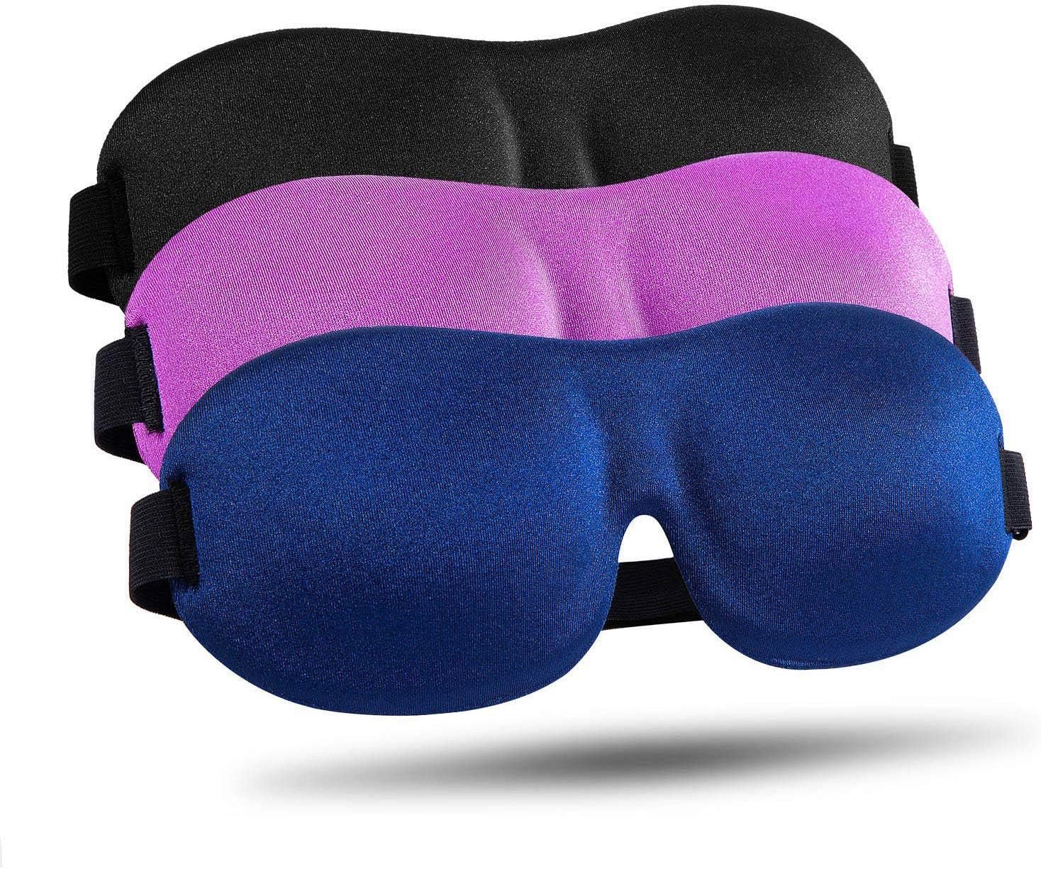 Sleep Mask for Side Sleeper 3 Pack, Blackout 3D Eye Mask for Sleeping, Night Blindfold for Men Women