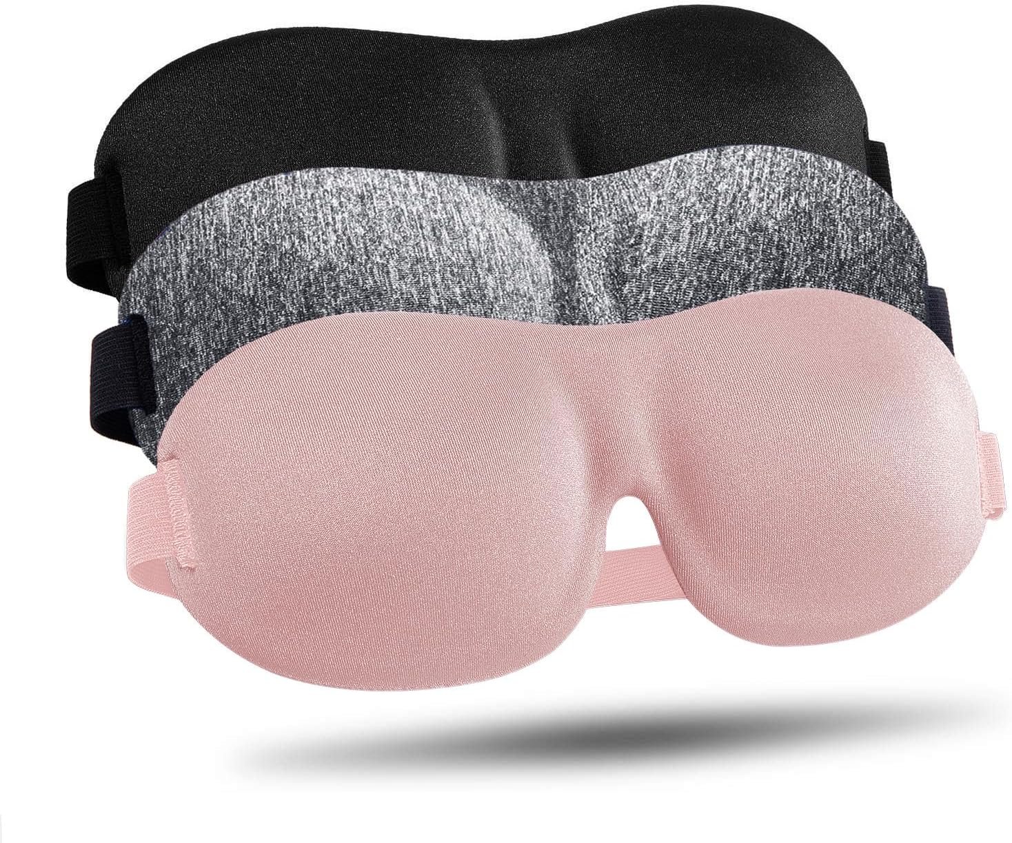 Sleep Mask for Side Sleeper 3 Pack, Blackout 3D Eye Mask for Sleeping, Night Blindfold for Men Women