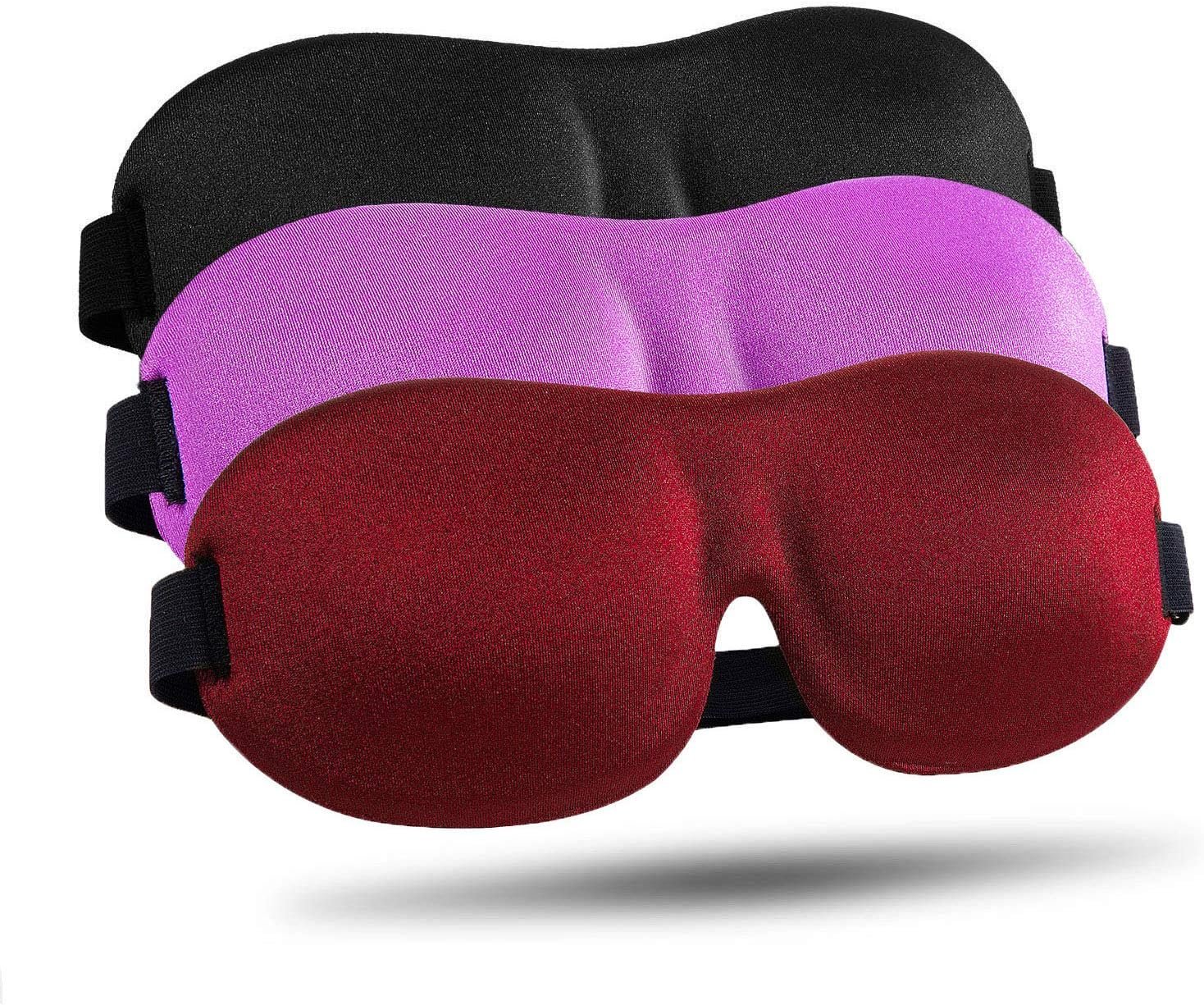 Sleep Mask for Side Sleeper 3 Pack, Blackout 3D Eye Mask for Sleeping, Night Blindfold for Men Women